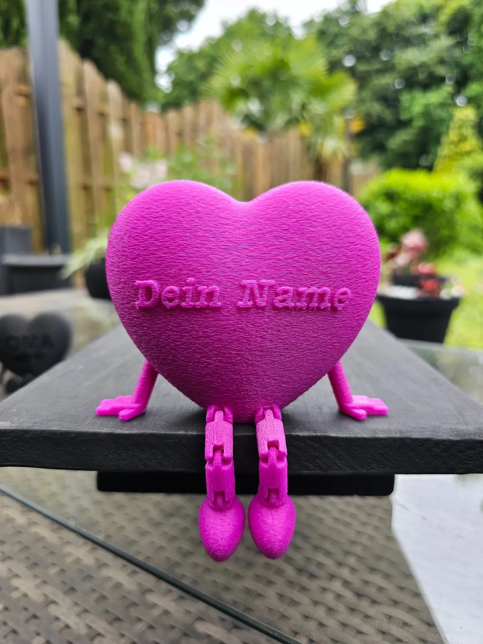 Personalisiertes Herzstück mit Namen – 3D-Dekoherz von Mudivo, liebevoll gefertigt, ideal als romantisches Geschenk oder Tischdeko.