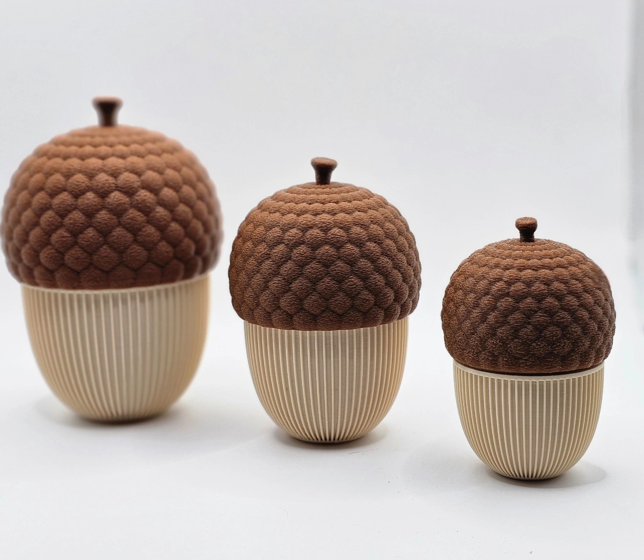 SecretNut Aufbewahrungsdose im Eichel-Design in drei Größen – stylische 3D-gedruckte Deko mit Geheimversteck