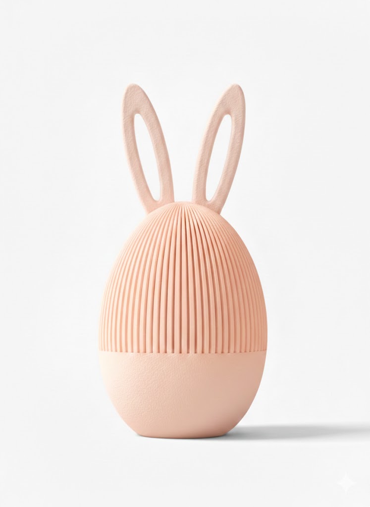 Arcana Egg in Peach Pink als modernes 3D-Druck Designobjekt mit warmer, weicher Farbwirkung – besondere Osterdeko mit sanftem Charakter.