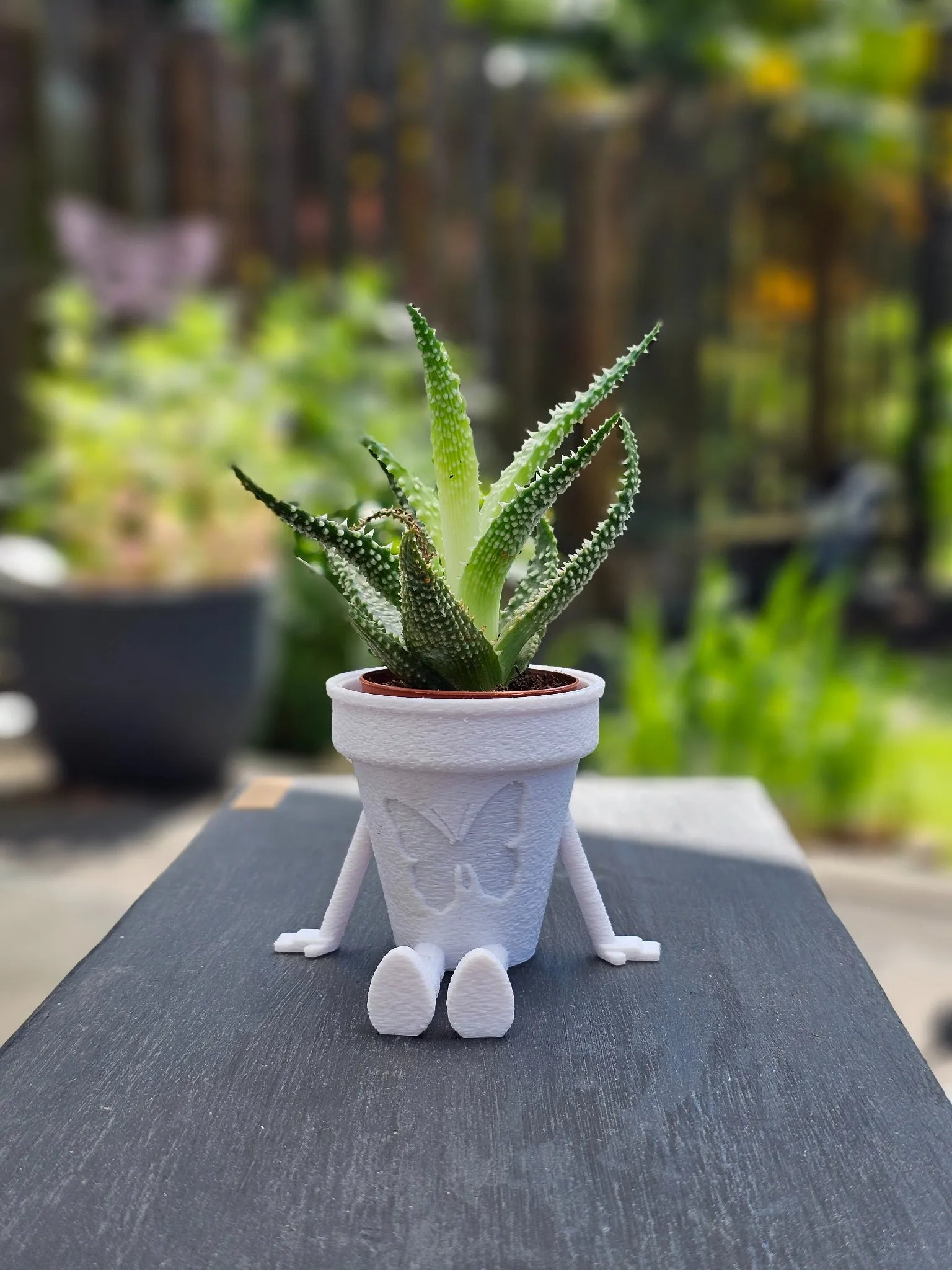 Papilio Pot in weiss – dekorativer Pflanztopf mit zartem Schmetterlings-Design, 3D-gedruckt aus PLA, ideal für Innenräume & stilvolle Pflanzenpräsentation.