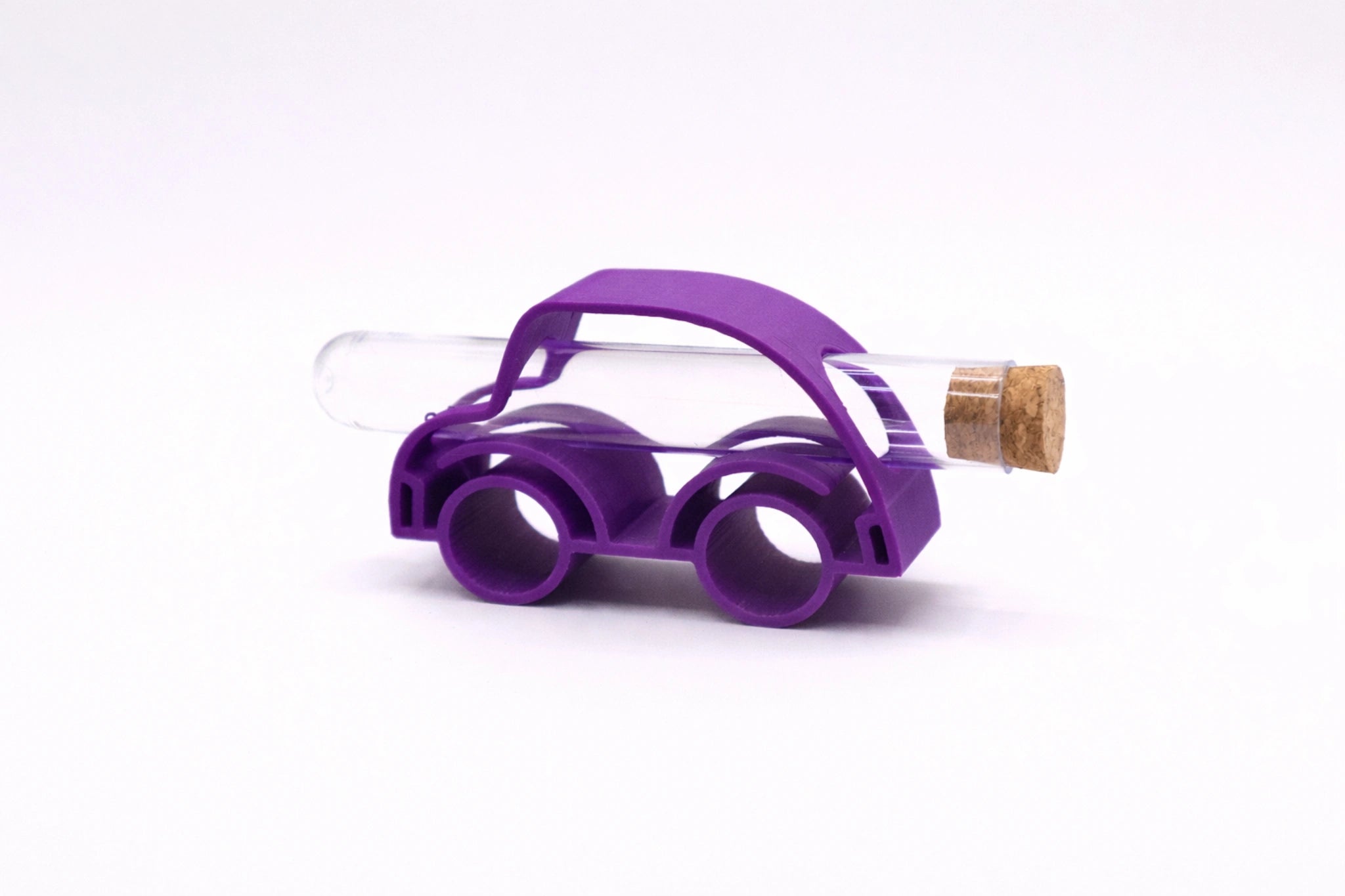 ScheinBar Mobil in Lila als kreatives Geldgeschenk im Auto-Design mit Reagenzglas, modern, dekorativ und vielseitig einsetzbar