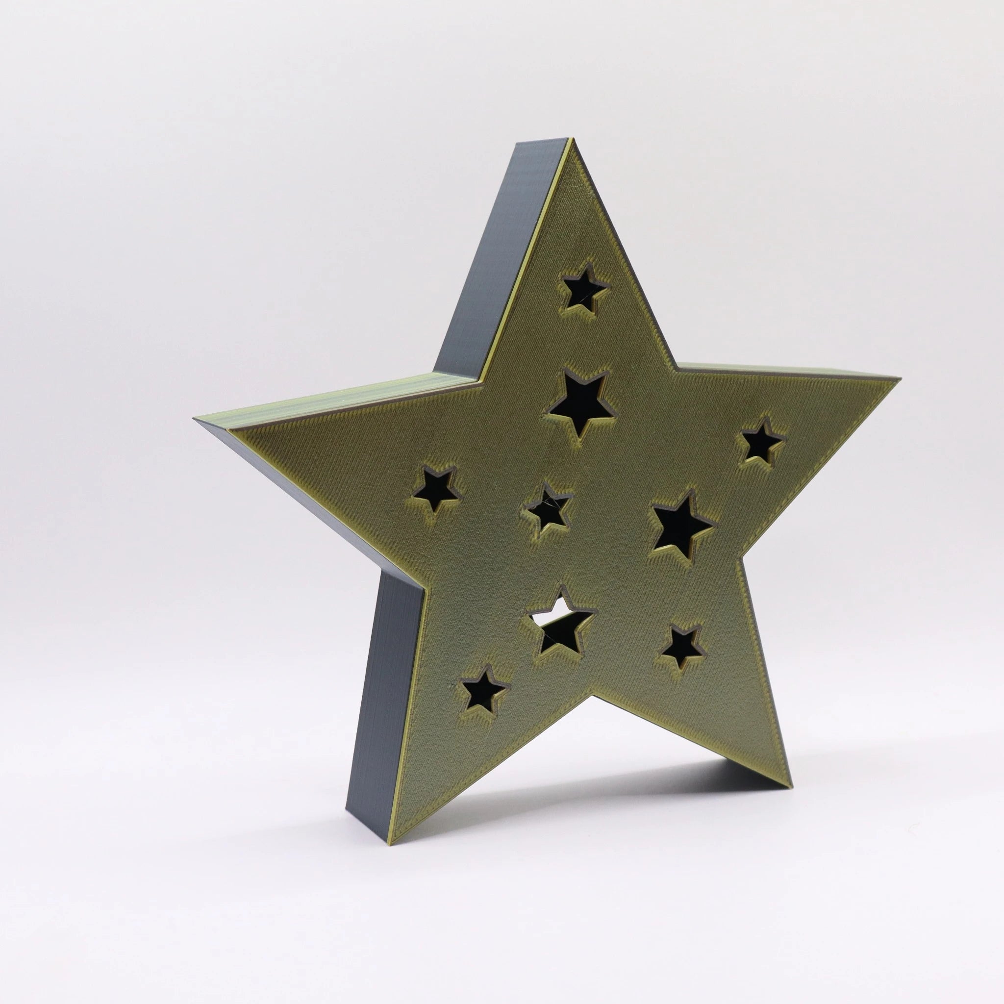 SilentStar Gold-Schwarz Edition – elegante 3D-gedruckte Leuchtdeko für Weihnachten