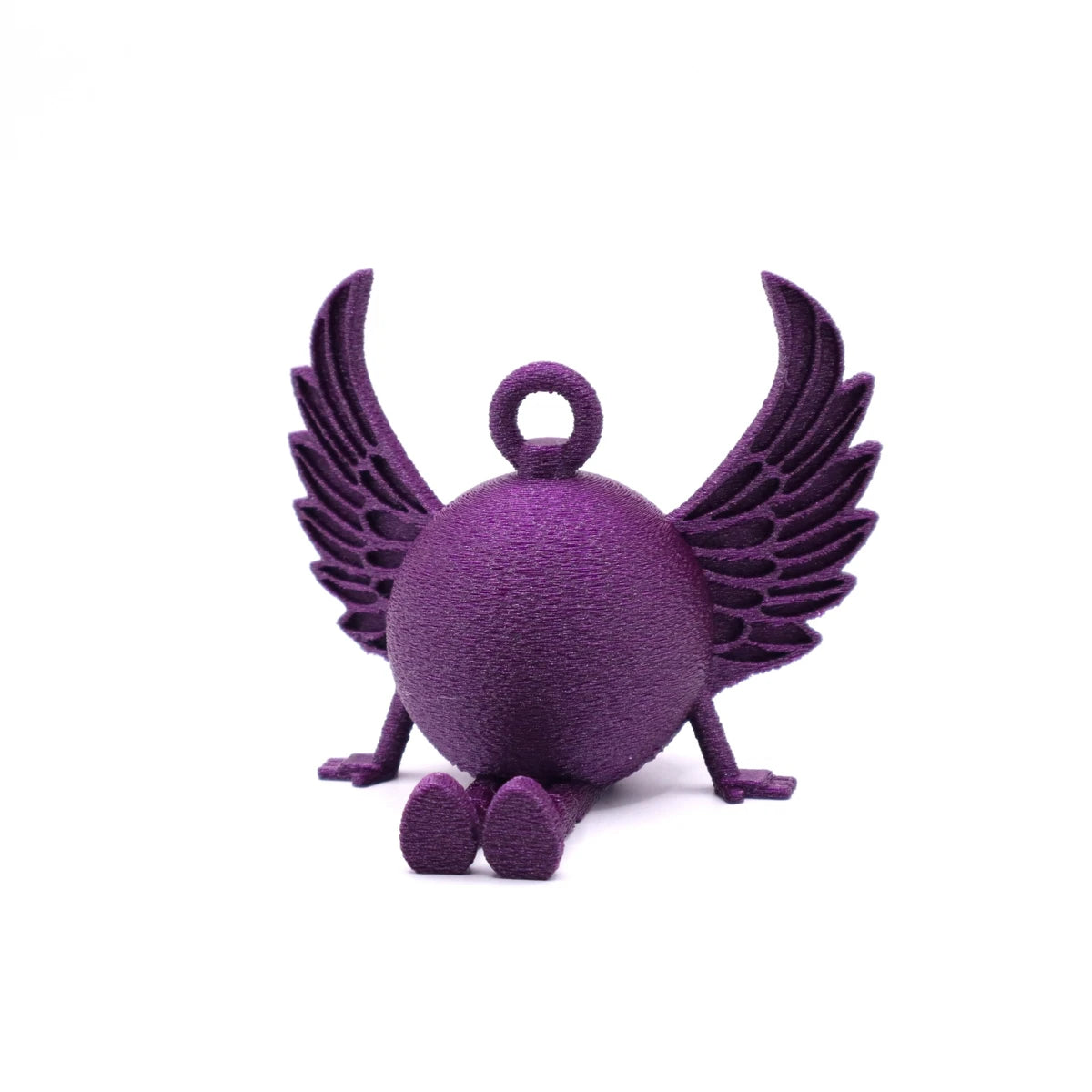Wingley Engel Dekofigur in Lila mit feinem Glitzereffekt – 3D-gedruckter Engel zum Hängen oder Sitzen, elegante Weihnachtsdeko mit Flügeln und Stil. ✨