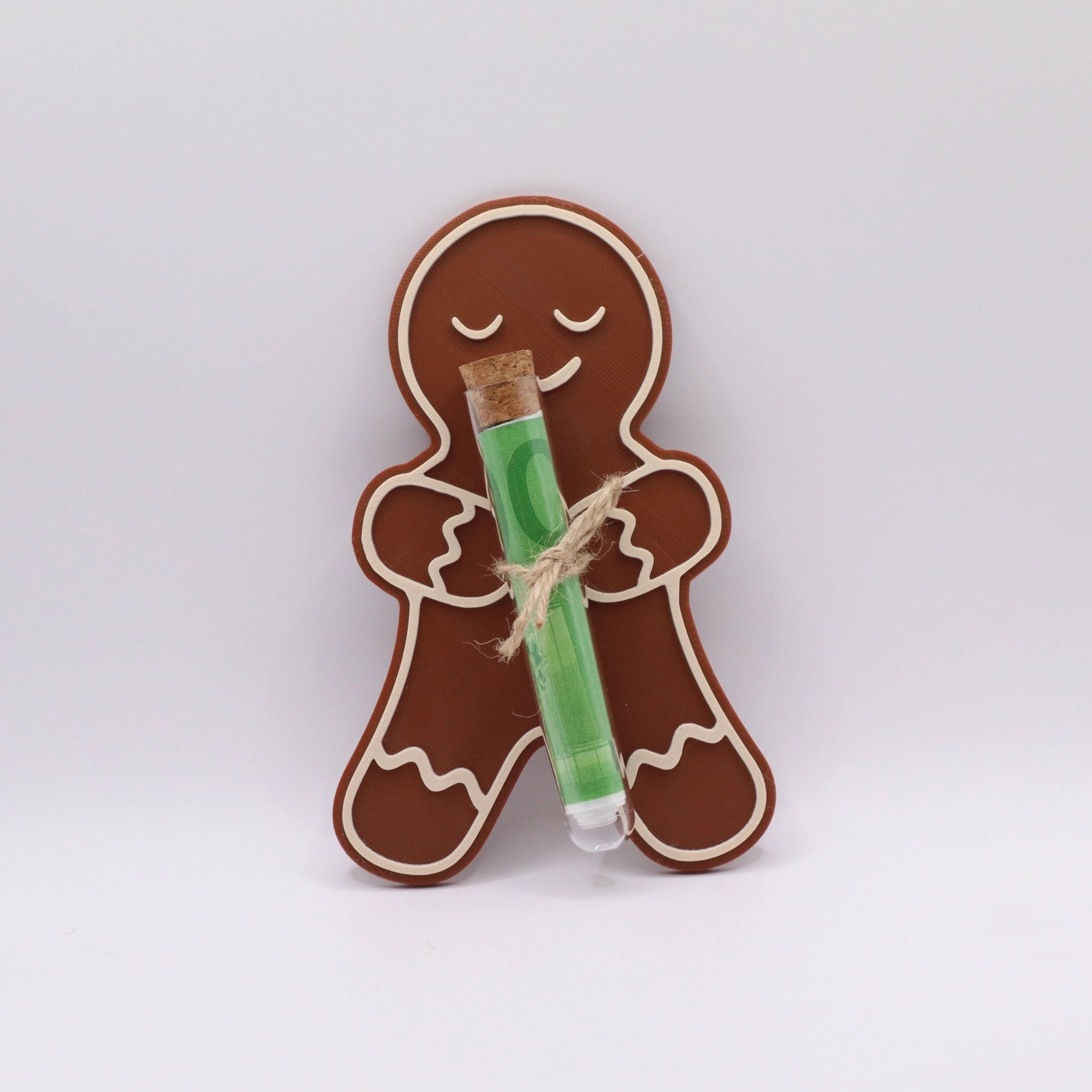 WunschWerk Karte „SweetSoul“ – Lebkuchenmann mit Reagenzglas für Geld oder Botschaften – Weihnachtsedition von Mudivo