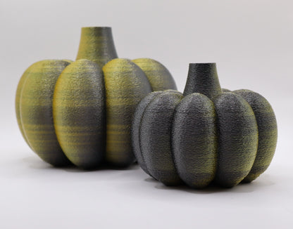 Moderne Kuerbis-Vase in Schwarz-God, stilvolle Tischdekoration