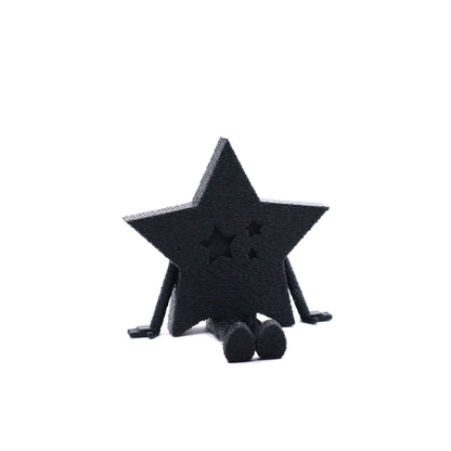 Chilluminati Sitzstern in Schwarz – elegante 3D-Dekofigur mit Sternausschnitt und Charakter. Edles Design für moderne Weihnachtsdekoration. 🌟