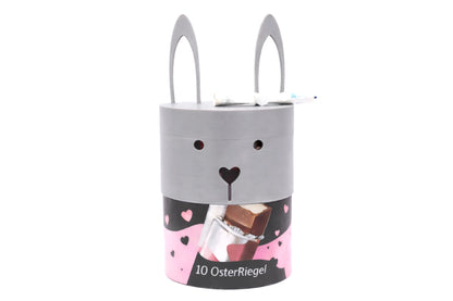 ChocoMask Bunny Schokoriegel Geschenk zu Ostern in Schwarz – minimalistische Osterhasen Box für Schokolade oder kleine Überraschungen.