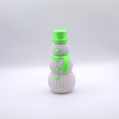 FrostyGlow in Neon Grün – moderner Schneemann mit leuchtenden Akzenten, bringt Farbe in den Winter