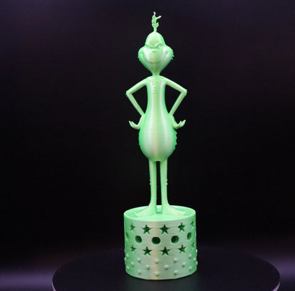 Grinch Edition – Vorderansicht mit LED-Podest in Grinch-Grün