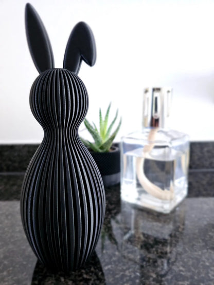 Loppi Lop Bunny – schwarzer Schlappohr-Hase im 3D-Druck, charmant & dekorativ.