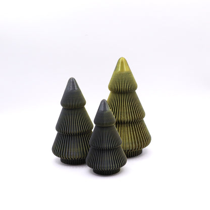 NordicTree in Schwarz-Gold – dreiteiliges Baum-Set mit edlem Farbverlauf, moderne Skandi-Weihnachtsdeko von Mudivo