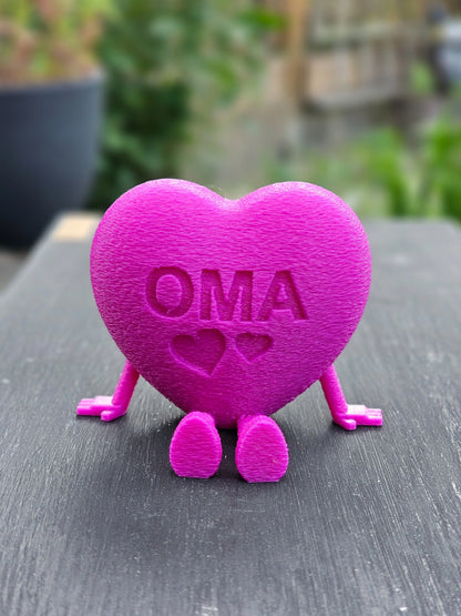 OMA Royal Herz –fuchsia- elegantes 3D-Dekoherz mit Krone, ideal als Geschenk zum Muttertag oder Geburtstag für die liebevollste Oma der Welt.