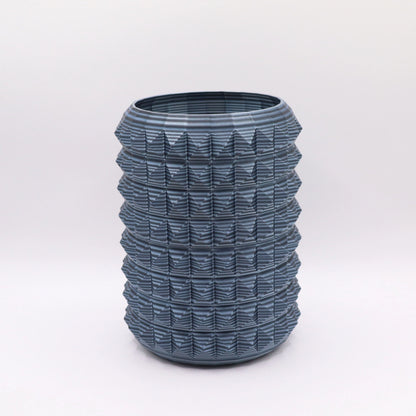 PrismaGlow Vase in Schwarz-Silber – elegante geometrische 3D-Vase für moderne Wohnräume