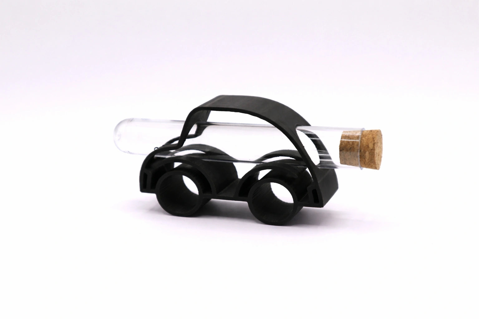 ScheinBar Mobil in Schwarz als kreatives Geldgeschenk im Auto-Design mit Reagenzglas, ideal für Prüfung, Abschluss oder Gutschein