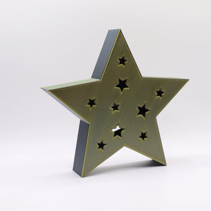 SilentStar Gold-Schwarz Edition – elegante 3D-gedruckte Leuchtdeko für Weihnachten