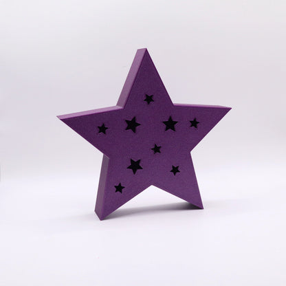 SilentStar in Lila – 3D-gedruckter Stern mit filigranen Ausschnitten, stilvolle Weihnachtsdeko von Mudivo