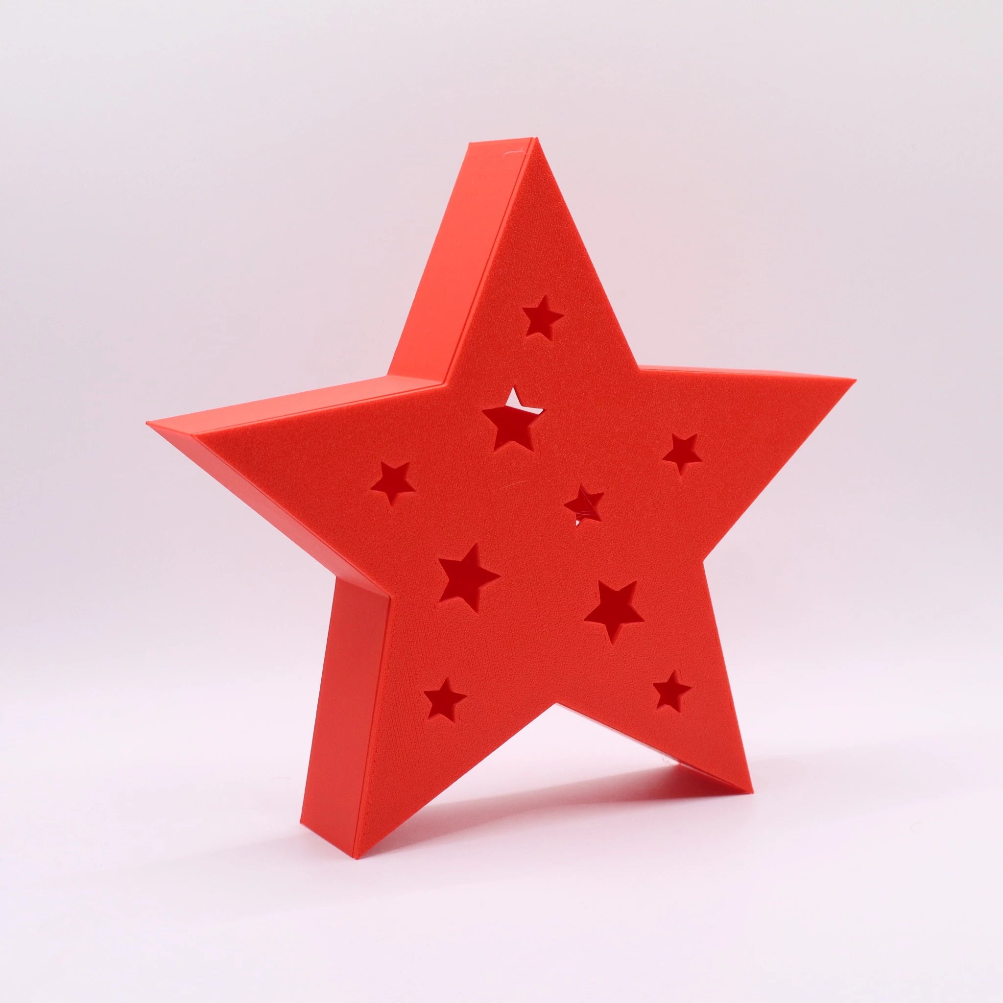 SilentStar in kräftigem Rot – festliche Weihnachtsdekoration aus 3D Druck