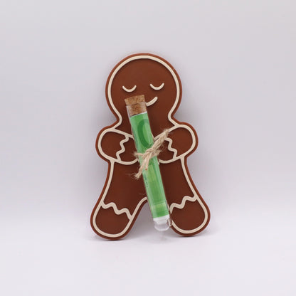 WunschWerk Karte „SweetSoul“ – Lebkuchenmann mit Reagenzglas für Geld oder Botschaften – Weihnachtsedition von Mudivo